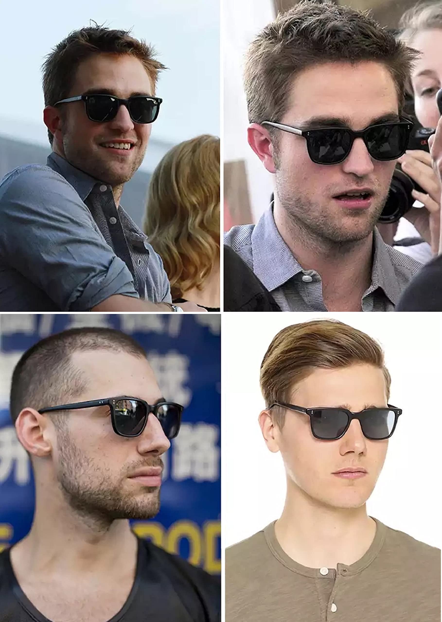 AUGEN Gafas de sol unisex con protección UV400, estilo retro, vintage, cuadradas, abstractas, tamaño mediano (amarillo2, 116), paquete de 1