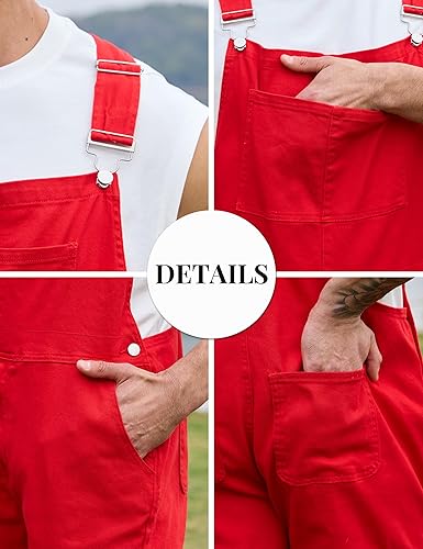 Miniatura 7 de Overoles para Hombre de Mezclilla de Moda, Mono de Trabajo Utilitario para Mujer, Peto con Bolsillos