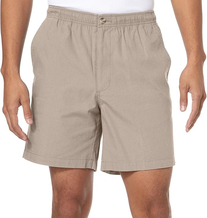 Windham Pointe 7 Inch Inseam Elastic Waist Shorts XX-Large Fossil brown at Amazon Menâs Clothing 