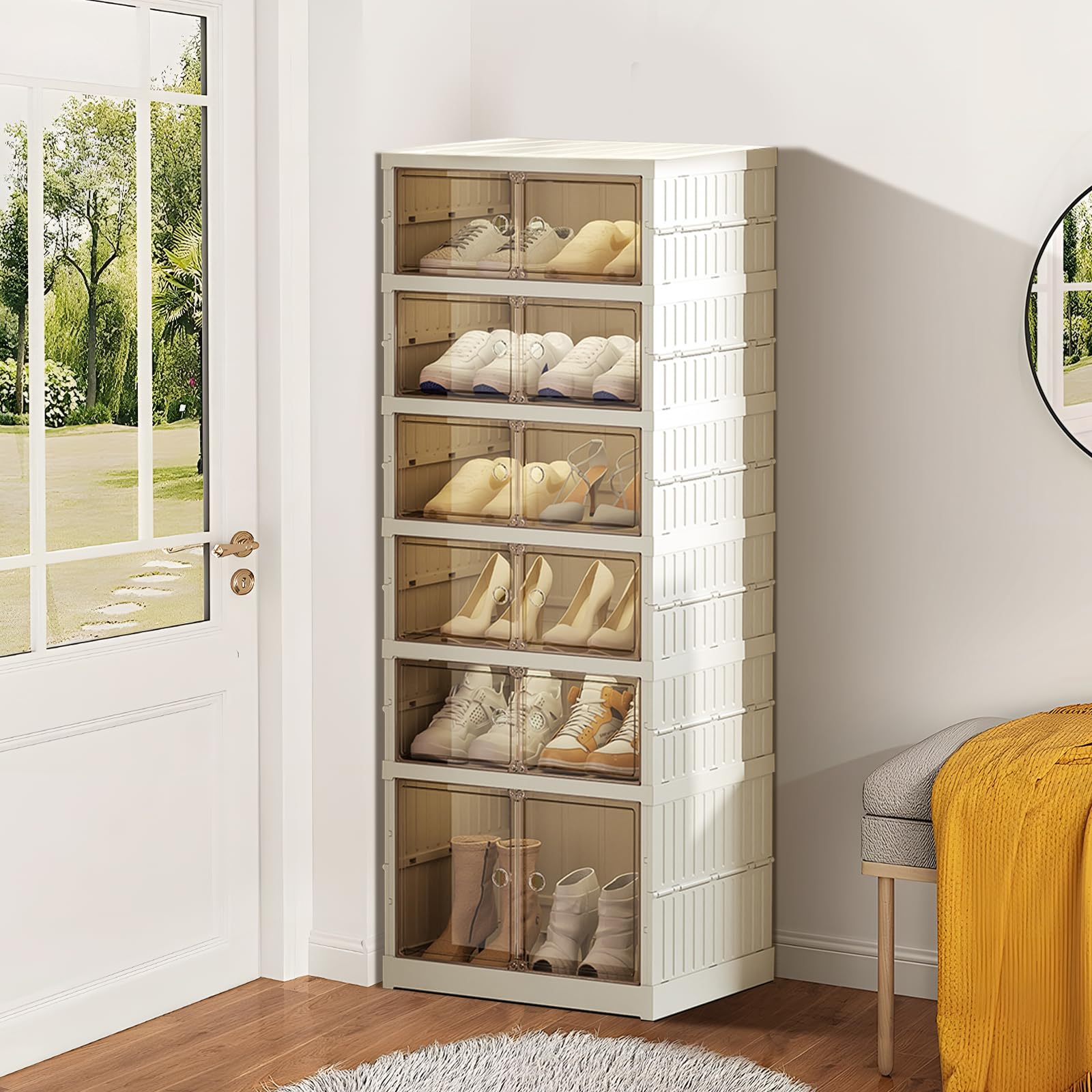 Étagère à chaussures pliable gain de place ELPHECO meuble chaussures vertical 12 paires