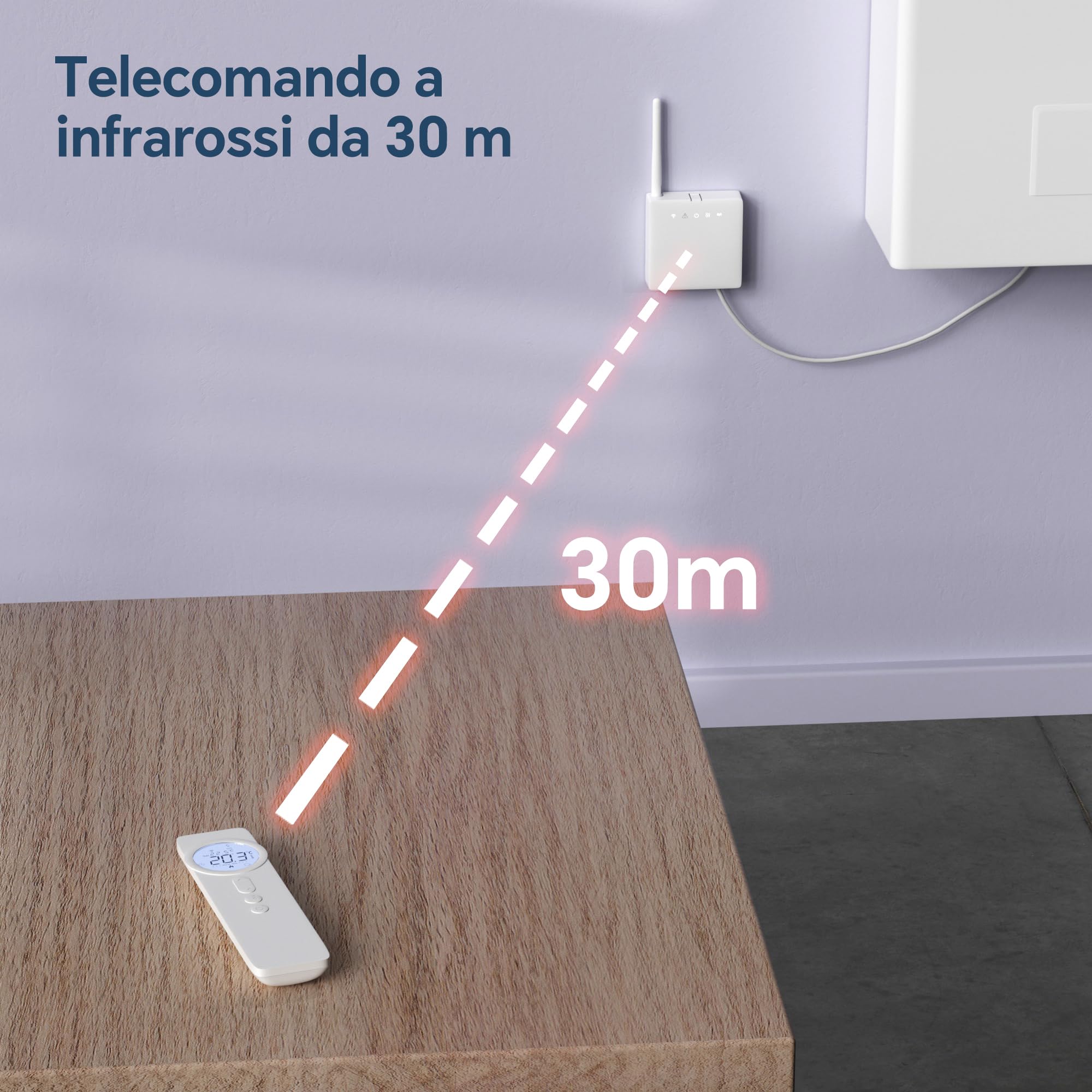 Termostato WiFi per Caldaia a Gas, Cronotermostato Programmabile Settimanale, Digitale Intelligente a Batteria, Compatibile con Alexa e Google Assistant - Controllo Tuya