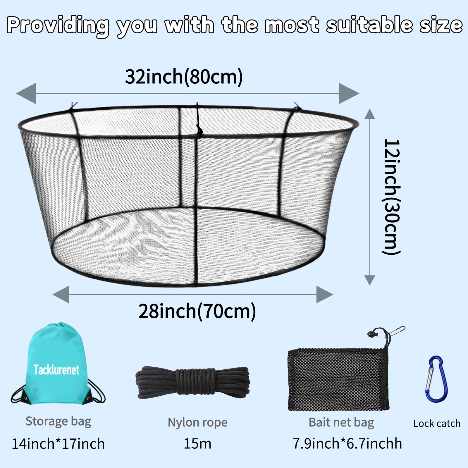 Foldable Drop Net for Pier Fishing, Pier Fishing for 32inch*28inch Pier Net with Waterproof and Quick-Drying, Drop Net for Pulling Up Fish with Rope for Minnows, Crawfish, Shrimp, Diameter