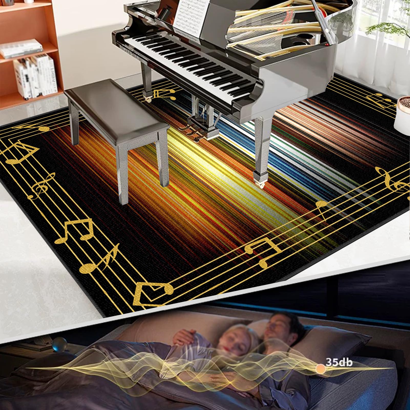 Bateria elektroniczna Dywan na perkusję i perkusję Maty akustyczne Pianino Baterie Akustyczne Maty Na Bęben Dźwiękoszczelny Antypoślizgowy Mata 200 x 160 cm