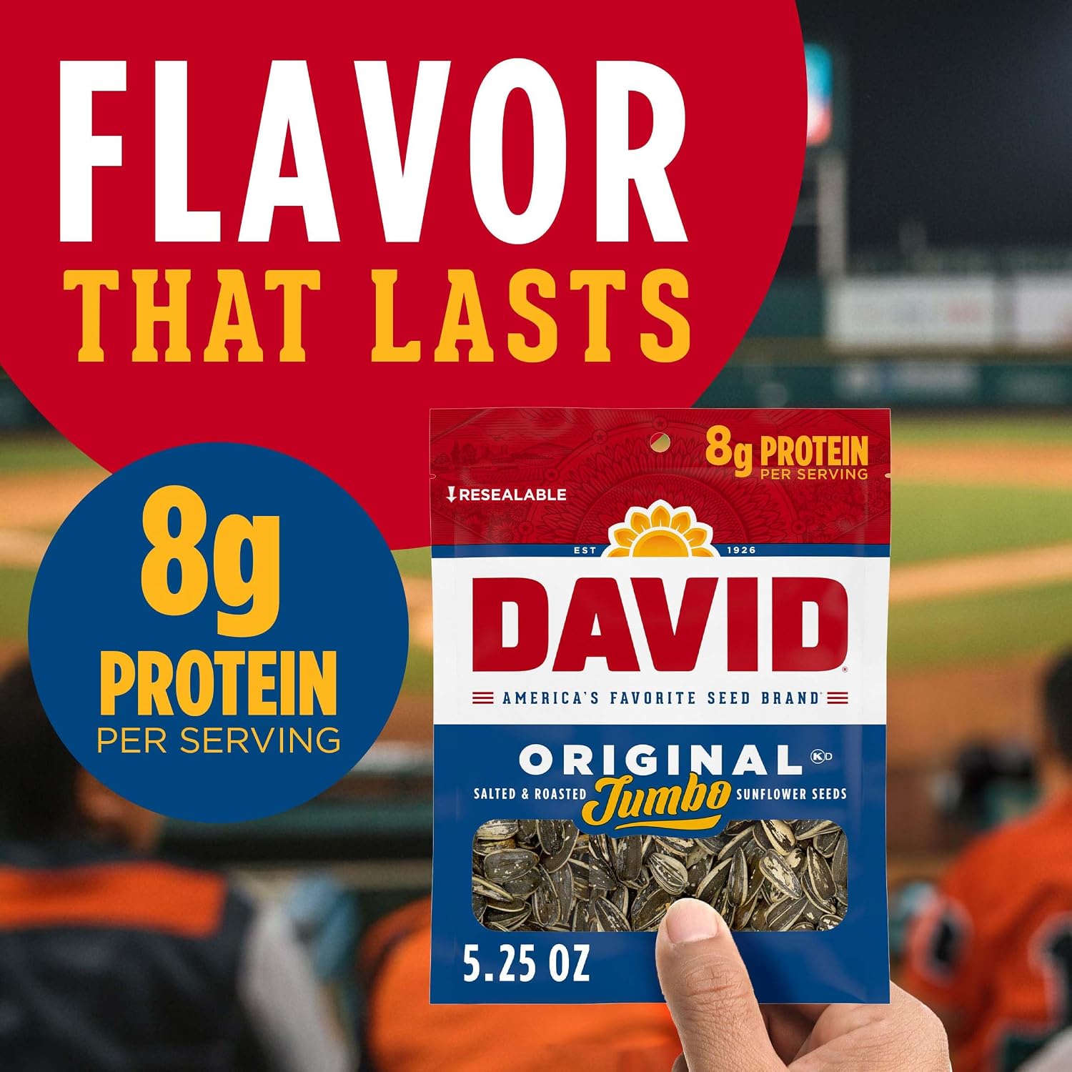 DAVID Sunflower Seeds, Original Flavor, 5.25 oz.