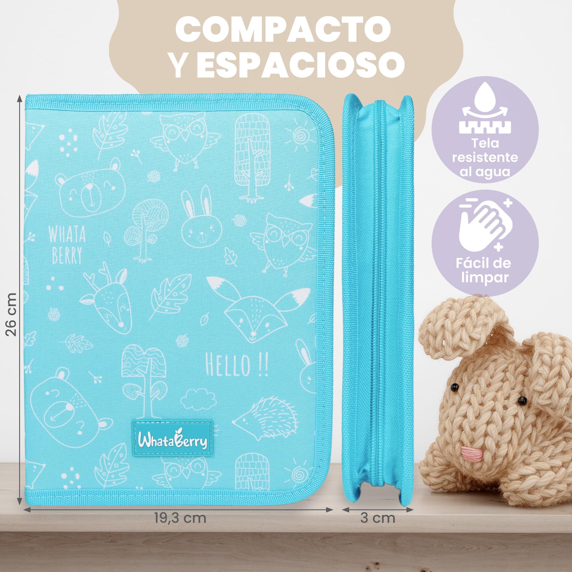 WhataBerry Document Holder, Turquoise - 16 Compartments, Baby Document Organizer for Boys and Girls up to 10 Years - Image 2