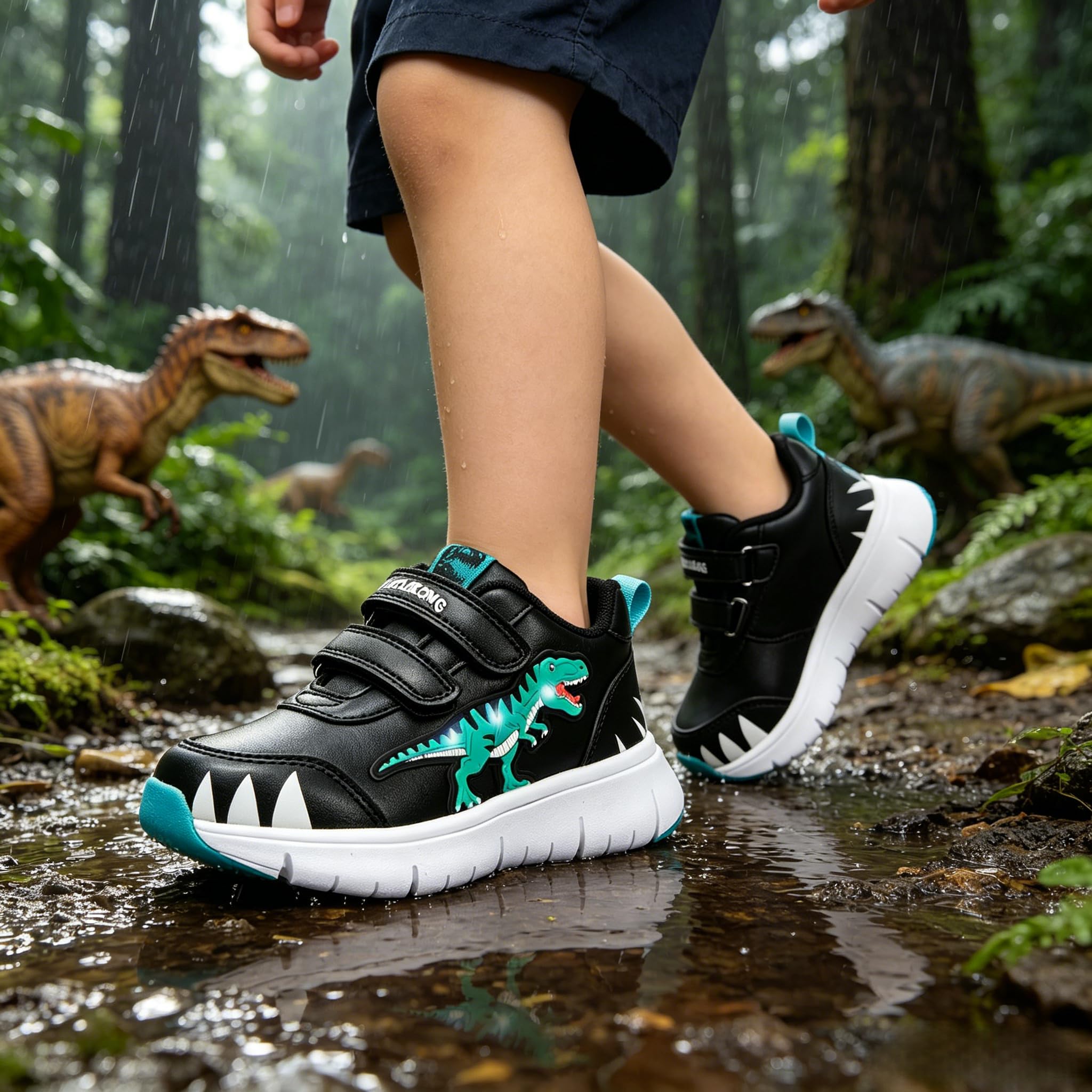 Scarpe Sportive da Bambino, Scarpe Leggere da Dinosauro, Sneaker Casual, Illuminate, per Bambini da 1 a 6 Anni