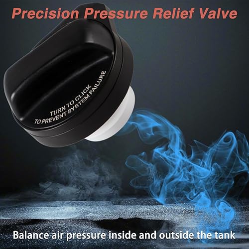 Miniatura 5 de Tapa de llenado de depósito de combustible con correa de amarre de sello compatible con Volvo 240 260 740 760 780 850 940 960 C70 S40 S60 S80 S90