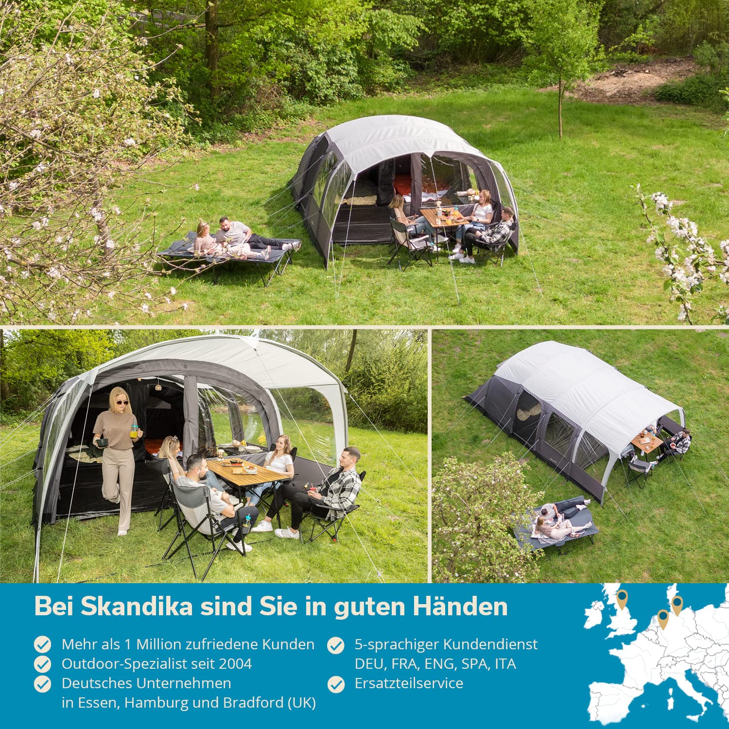 Skandika Timola 6 Air nadmuchiwany namiot powietrzny dla 6 osób, z technologią Sleeper / bez niego, słup wody 4000 mm, wysokość 220 cm, Canopy, Air Tent, namiot rodzinny, outdoor, kemping