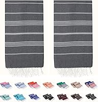 Vista 15 de PARK&OZ - Toallas ligeras de algodón turco (2 unidades) Prelavadas Absorbentes y de secado rápido Sin arena De gran tamaño Toallas