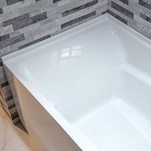 Miniatura 7 de WOODBRIDGE Bañera rectangular de acrílico de 60 pulgadas en blanco con drenaje derecho, desagüe desplegable negro mate incluido BA6030R