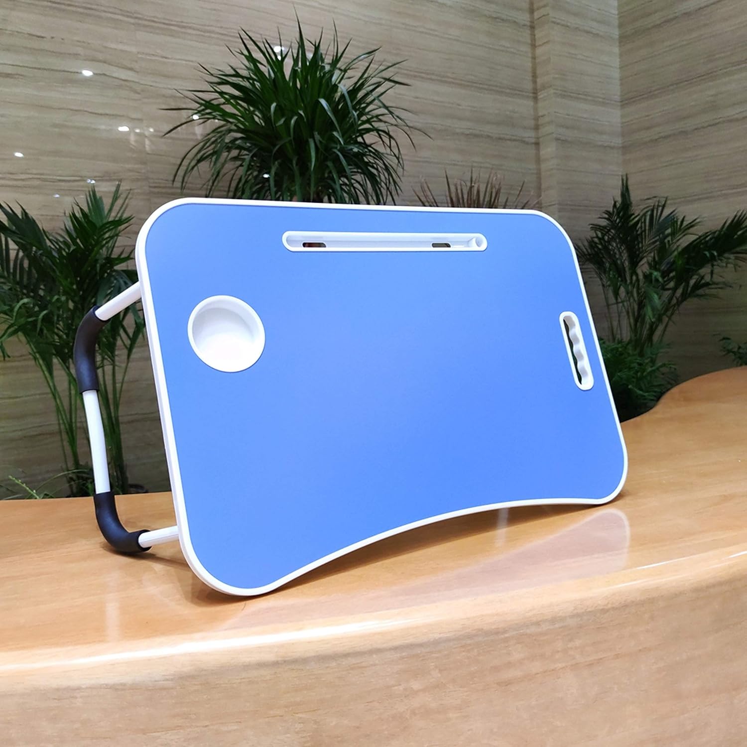 Bеѕt Cуbеr Dеаlѕ 🔥 SitRight Foldable Tablet and Lap Desk with Cup Holder. Art Table. Lightweight but Easily fits 17” Laptop. Desk for Bed. Table Stand for Couch. Kids Lap Tray. Children and Adults (Blue)