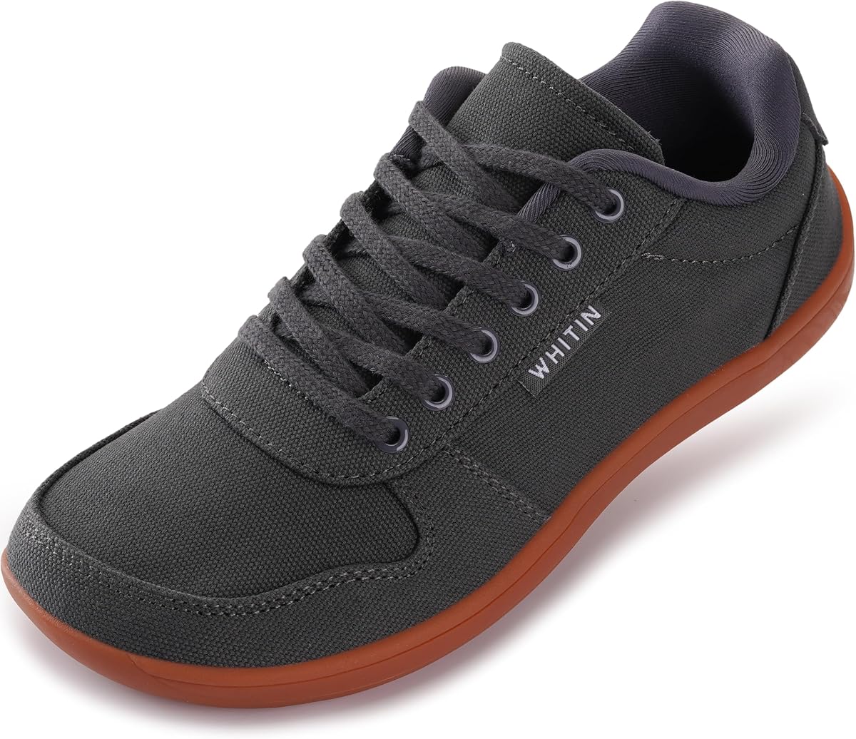 WHITIN Women's Minimalist Barefoot Shoes Wide Toe Box W882 | Natural Toe Freedom, Zero Drop Balance, Flexible Thin Sole, Lightweight Canvas Comfort, Daily Walking