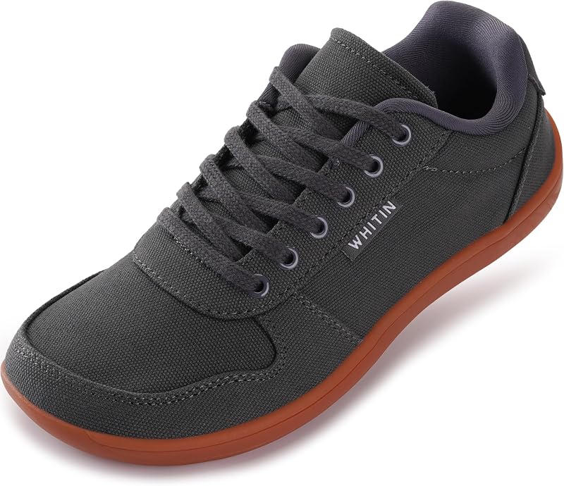WHITIN Women's Minimalist Barefoot Shoes Wide Toe Box W882 | Natural Toe Freedom, Zero Drop Balance, Flexible Thin Sole, Lightweight Canvas Comfort, Daily Walking