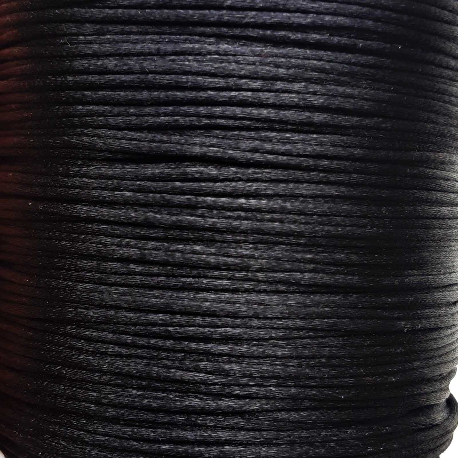 Mart-Mon Black Satin Rattail Cord 2Mm X 25M, Silky Thread For Knotting, Bracelet Making, Jewellery, Sewing Crafts (Black)