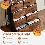 Somdot Dresser pour chambre avec 8 Des tiroirs, 4-Tier Grand coffre de rangement des tiroirs avec des bacs amovibles en tissu pour placards côté lit Salle de séjour Laverie Entrée Hallway, imprimé grain de bois