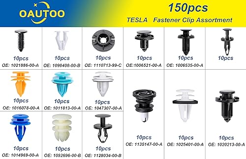 Miniatura 2 de OAUTOO 150 piezas para Tesla Body Interior y Exterior Retenedor Clip Clip Surtido