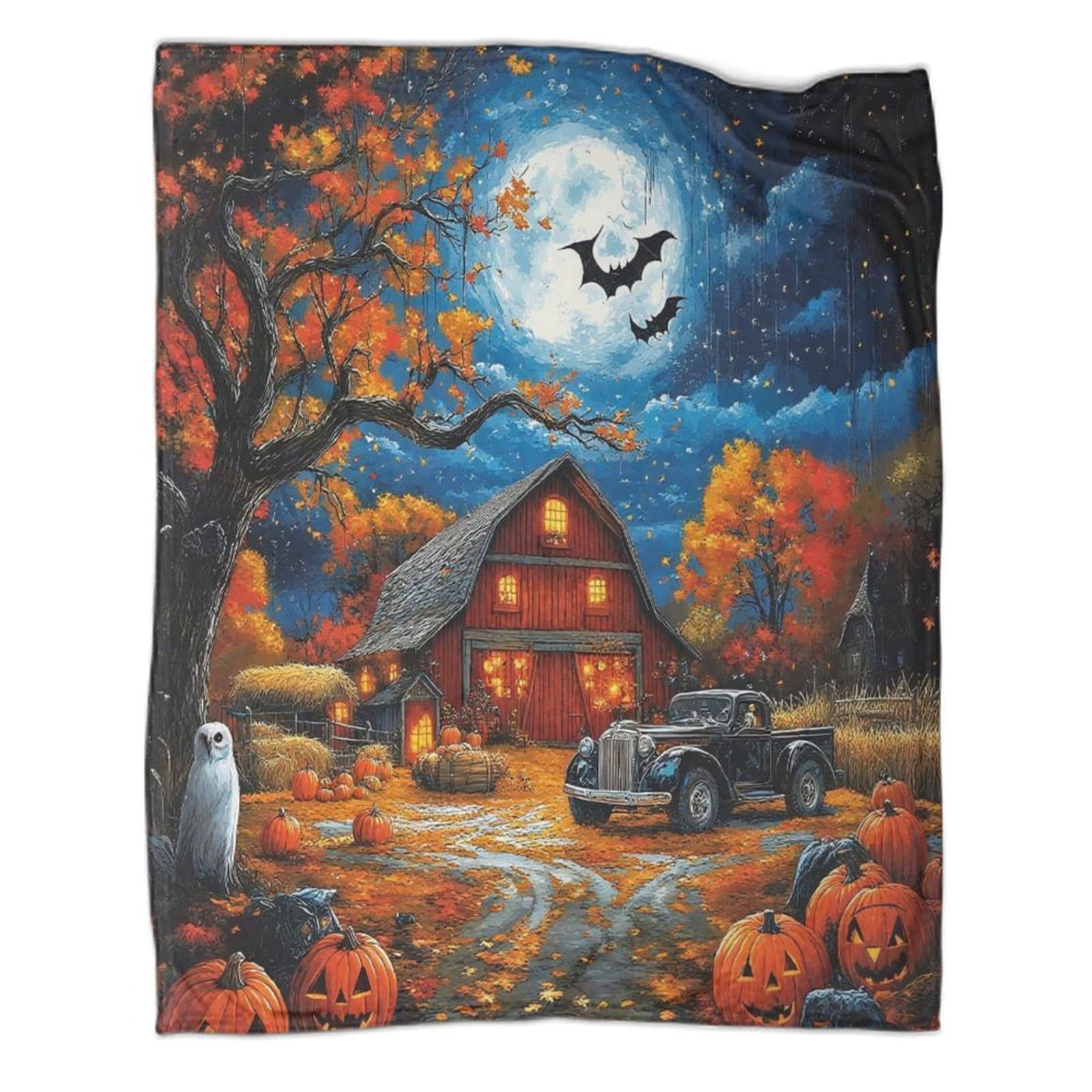 Couverture d'Halloween 3D en flanelle douce 150x200cm pour enfants