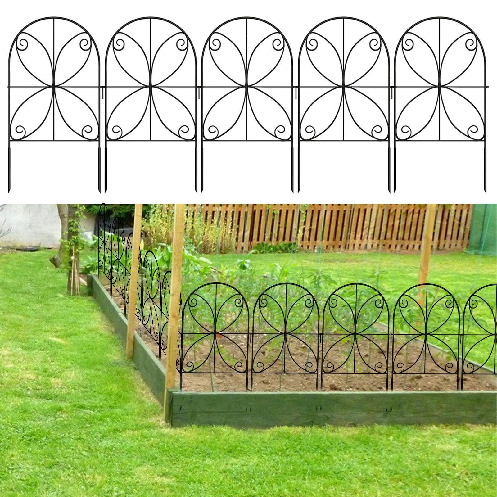 Valla De Barrera Para Animales 10 Paneles De Valla Decorativa Para Jardín | Accesorios de Jardín Resistentes, Decoración Exterior Impermeable para Cercado Temporal de Mascotas