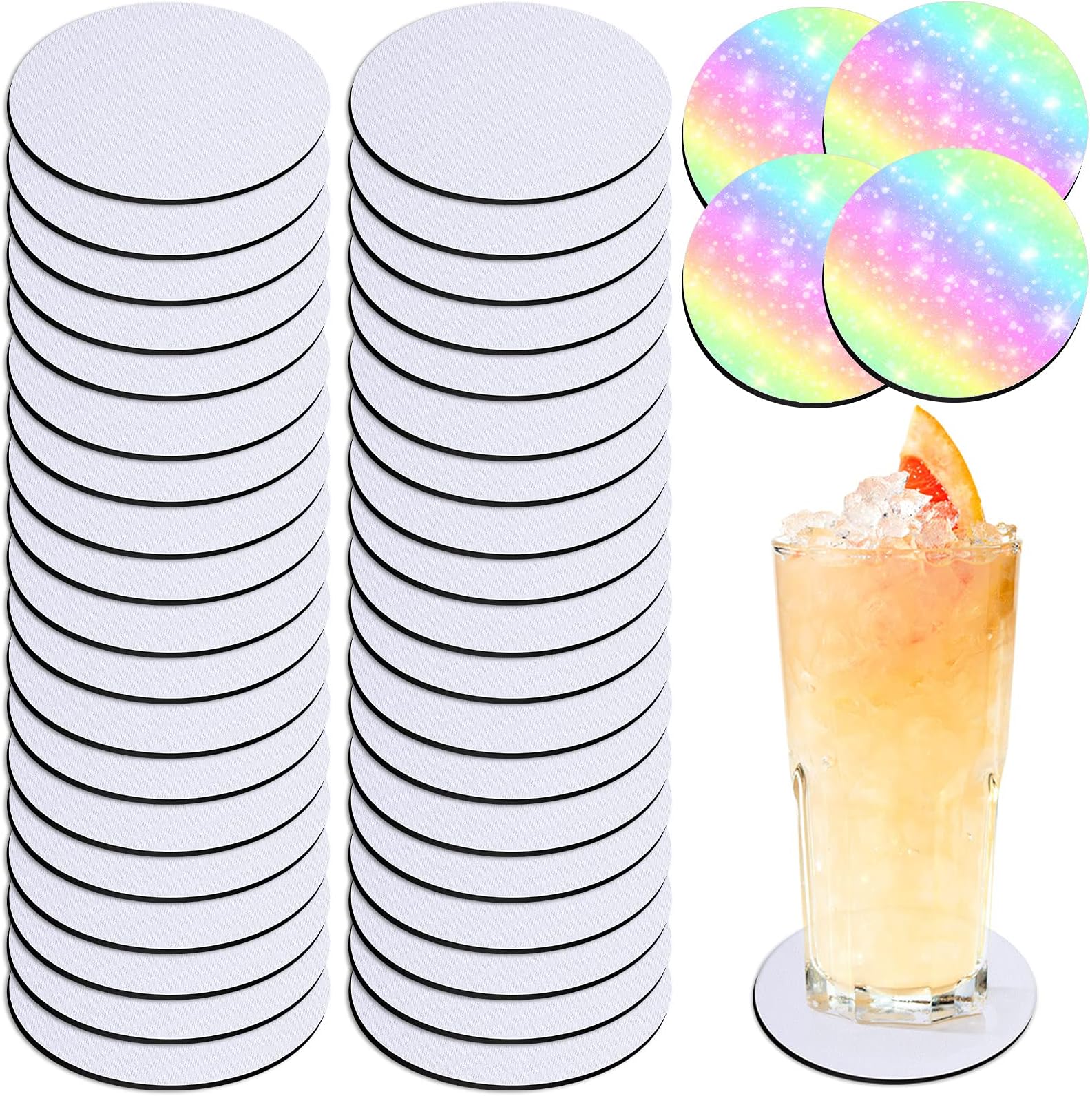 Round Sublimation Coasters Circle Sublimation Cup Mat