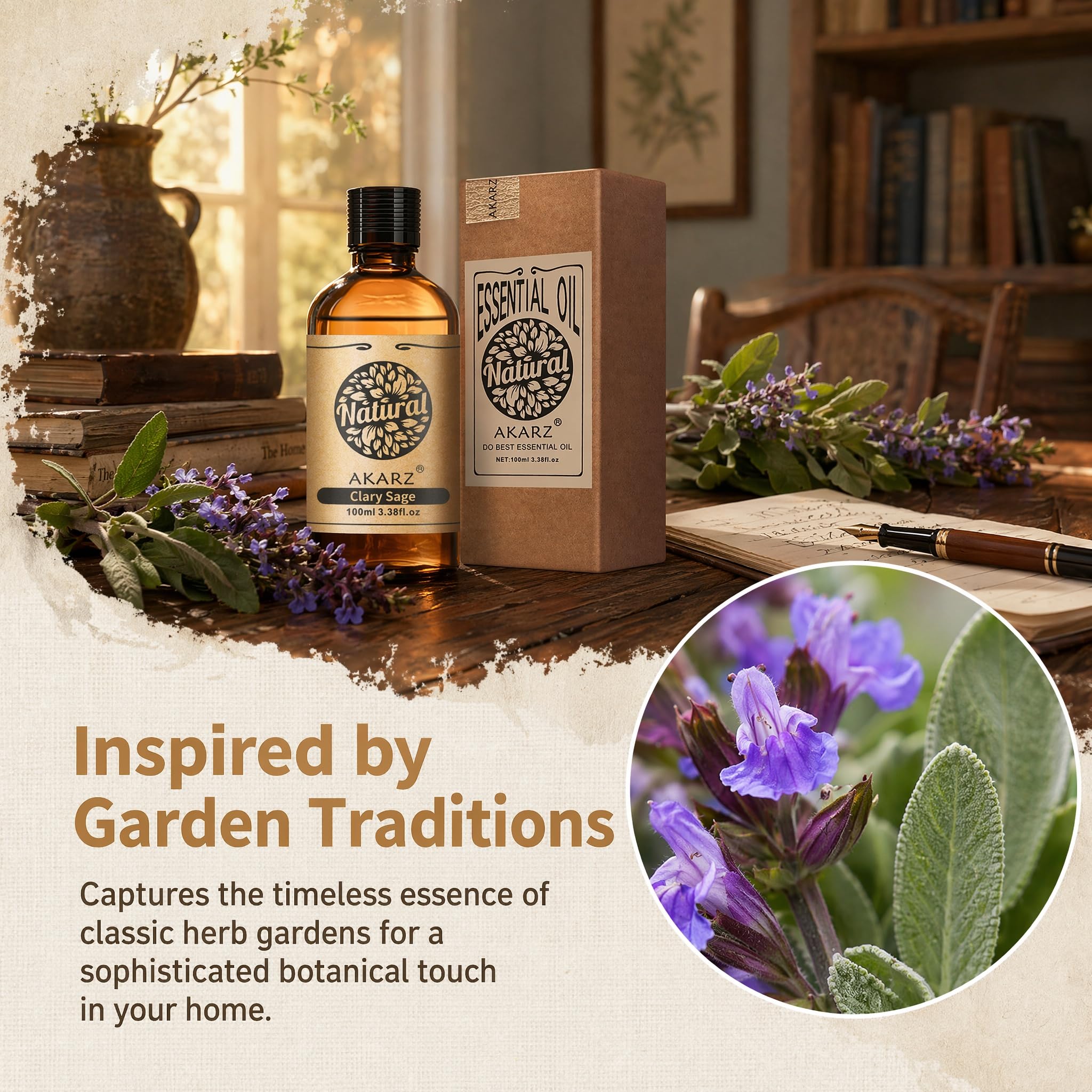 AKARZ 100ml Olejek esencjny z Kołtunka - Naturalny olejek aromatyczny do dyfuzorów, lamp aromatycznych i aromatów pomieszczeń