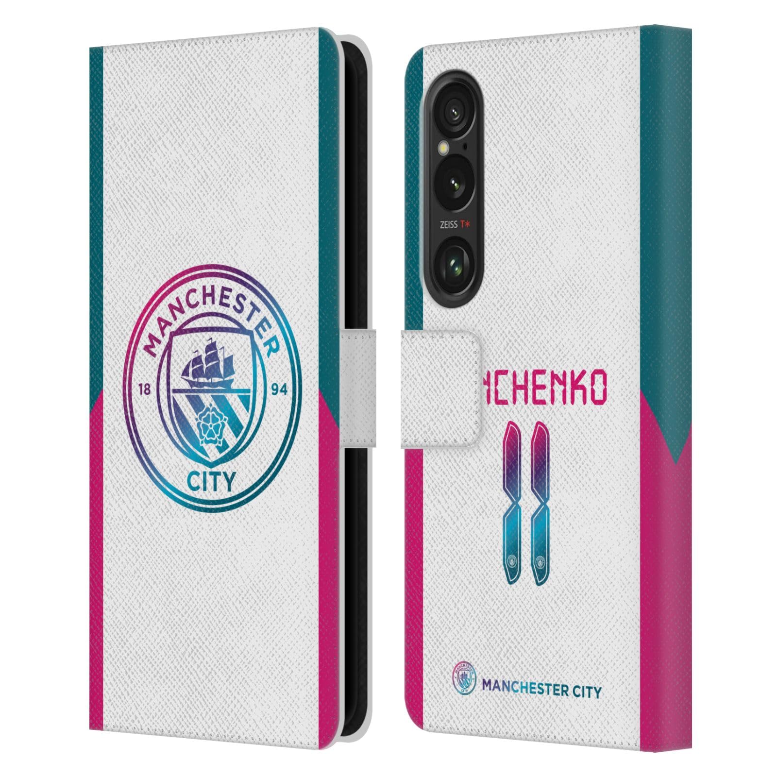 Head Case Designs Officially Licensed Manchester City Man City FC Oleksandr Zinchenko 2021/22 Players Away Kit Group 2 Leather Book Wallet Case Cover Compatible with Sony Xperia 1 VI 5G