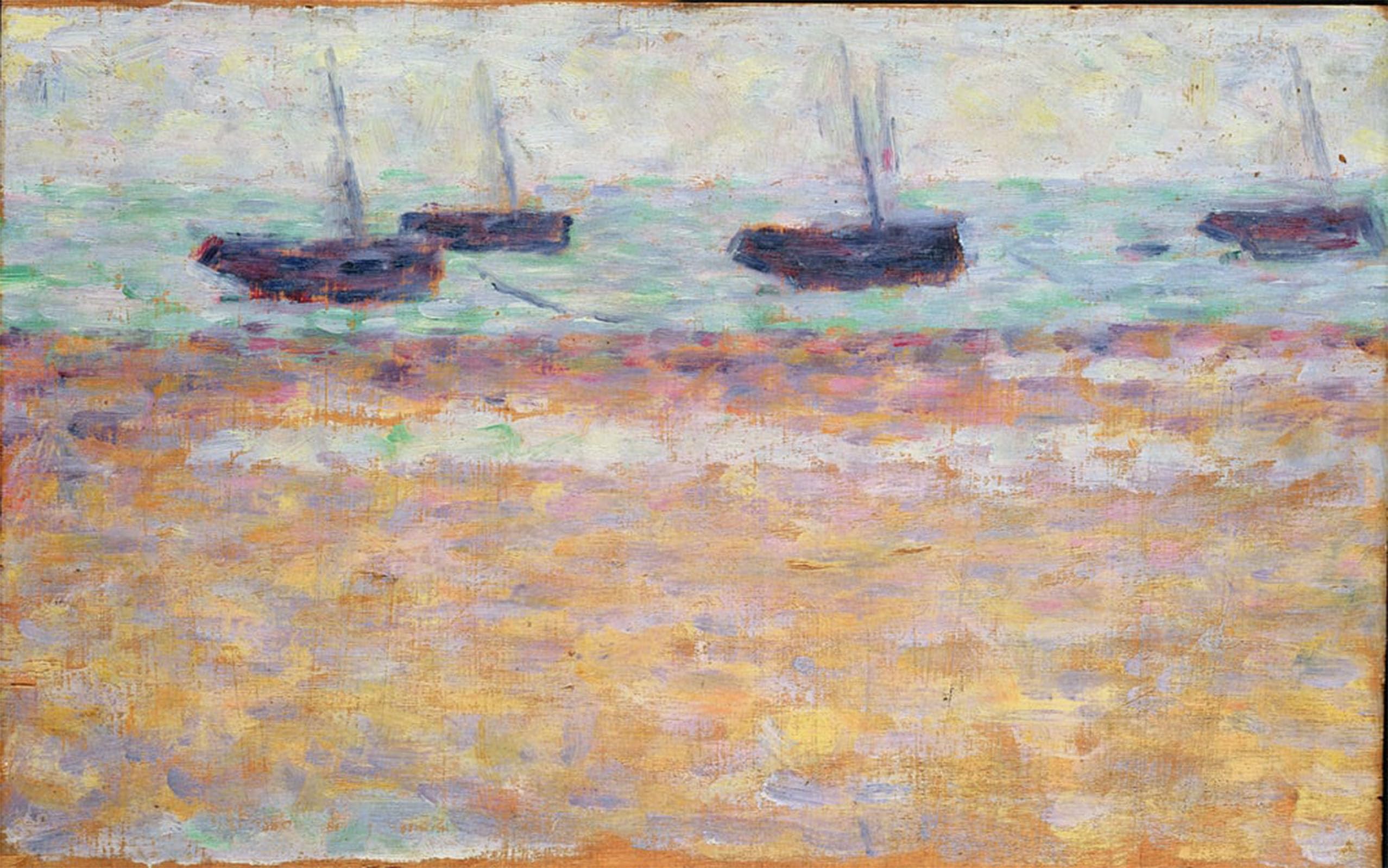 POSTERIIk Vintage Classic Picture Landscape Artwork Harbor of Grandcamp by Georges Seurat Portrait Canvas Painting for Office Home Decor 60x90cm