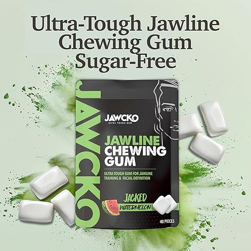 Miniatura 9 de JAWCKO Goma de mascar ultrarresistente  Obtén una mandíbula más fuerte y cuadrada  Goma de mascar de entrenamiento de mandíbula de sandía  15 veces