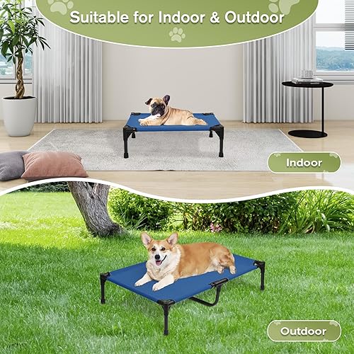 Miniatura 2 de Cama elevada de enfriamiento mediano para perros, camas elevadas para mascotas al aire libre para perros medianos con malla transpirable, hamaca