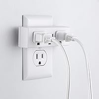 Vista 5 de Philips Extensor de 3 tomas, paquete de 2, grifo de pared con conexión a tierra, adaptador de 3 clavijas, enchufe múltiple, divisor de potencia