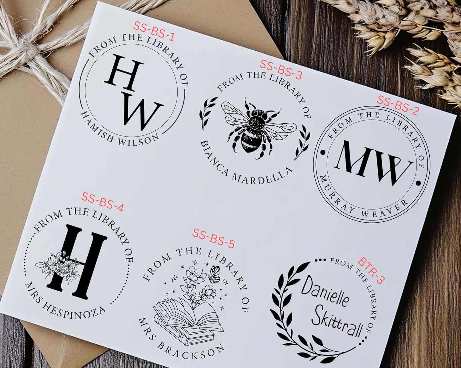 EX LIBRIS Library Book Embosser Seal Custom Personalized 5 Designs to Choose This Book Belongs to from The Library of Book Plate Book Lovers Gifts