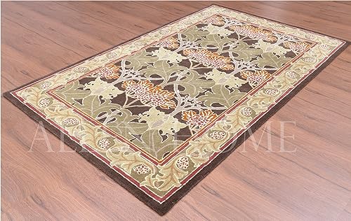 Miniatura 9 de Allen Home - Alfombra decorativa tradicional de lana, adecuada para sala de estar, dormitorio, comedor, 100% lana, respaldo 100% algodón, 9 x 12