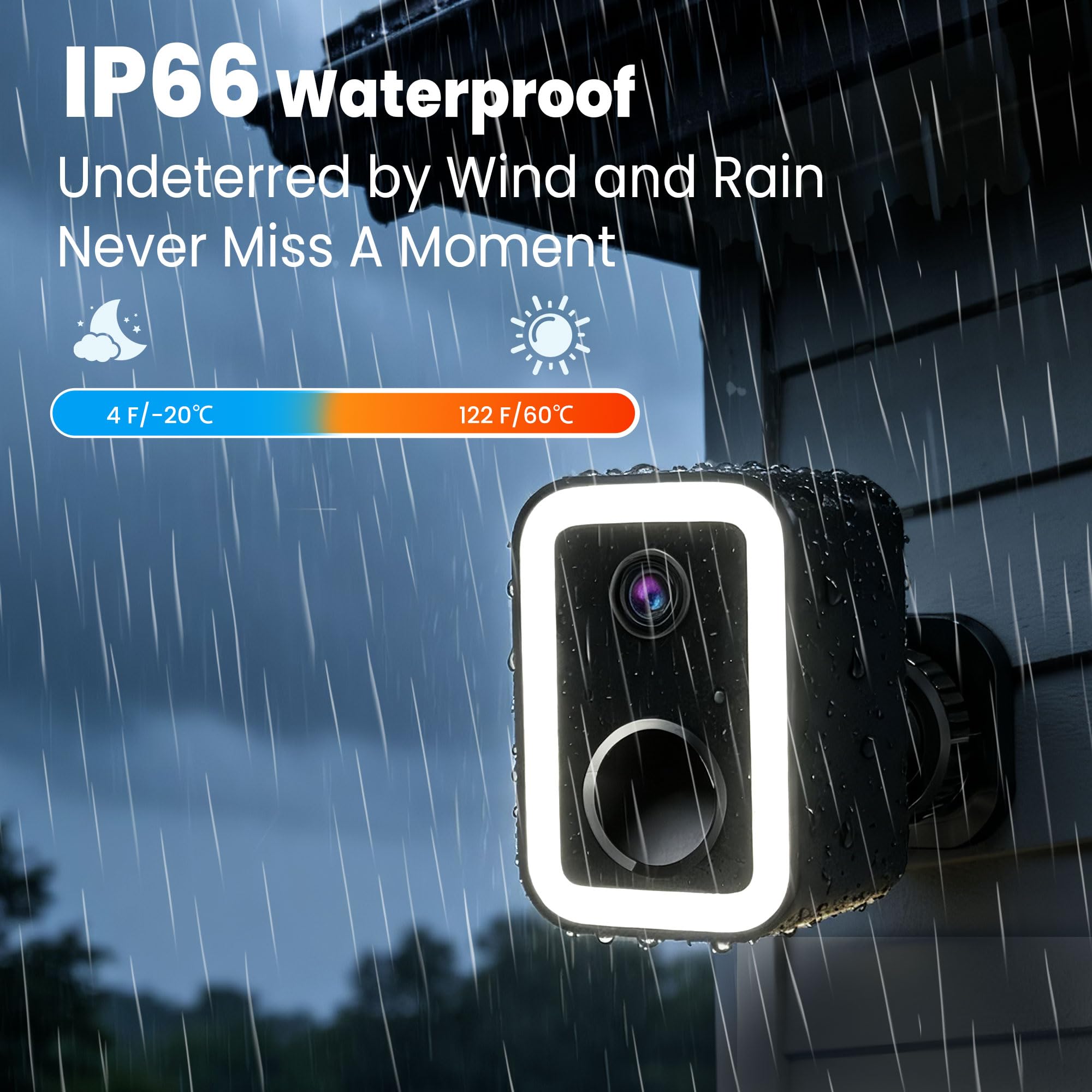 2026 Upgraded 2K Security Cameras Wireless Outdoor, AI Motion Detection & Spotlight Siren Alarm, Outside Battery Powered Camera for Home Security, Full-Color Night Vision, Support WiFi 5G & 2.4G — view 4