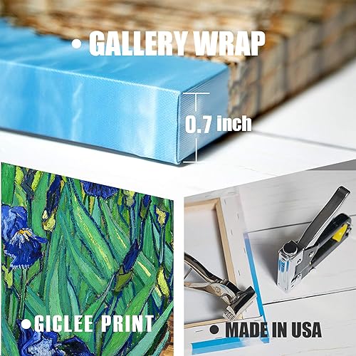 Miniatura 454 de A&T ARTWORK The Starry Night de Vincent Van Gogh. Tamaño del marco: 36 x 30 pulgadas, tamaño de la imagen: 30 x 24 pulgadas, reproducciones clásicas