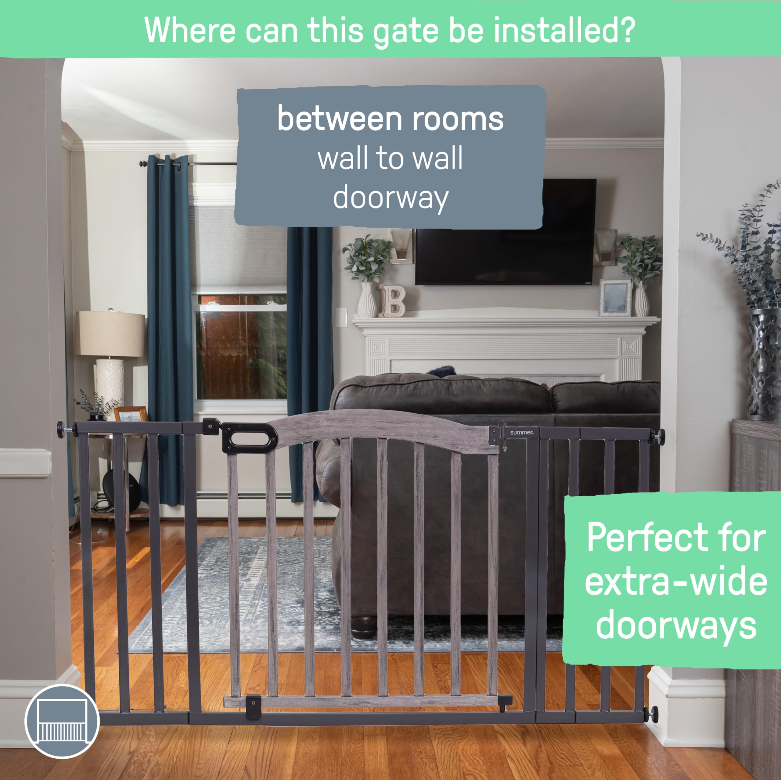 Summer Infant Summer Decorative Wood & Metal Gate (Taupe/Gray) Baby