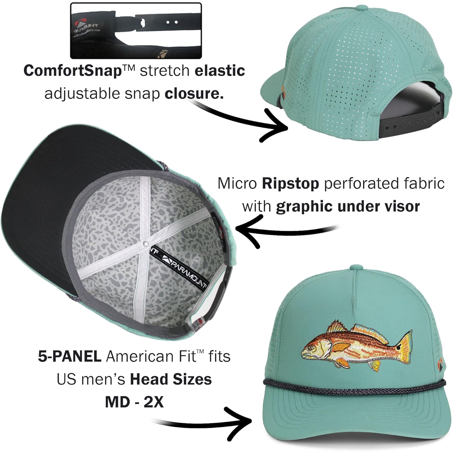 Paramount Outdoors Sporting Hat Collection for Men Hunting and Fishing Caps with ComfortSnap
