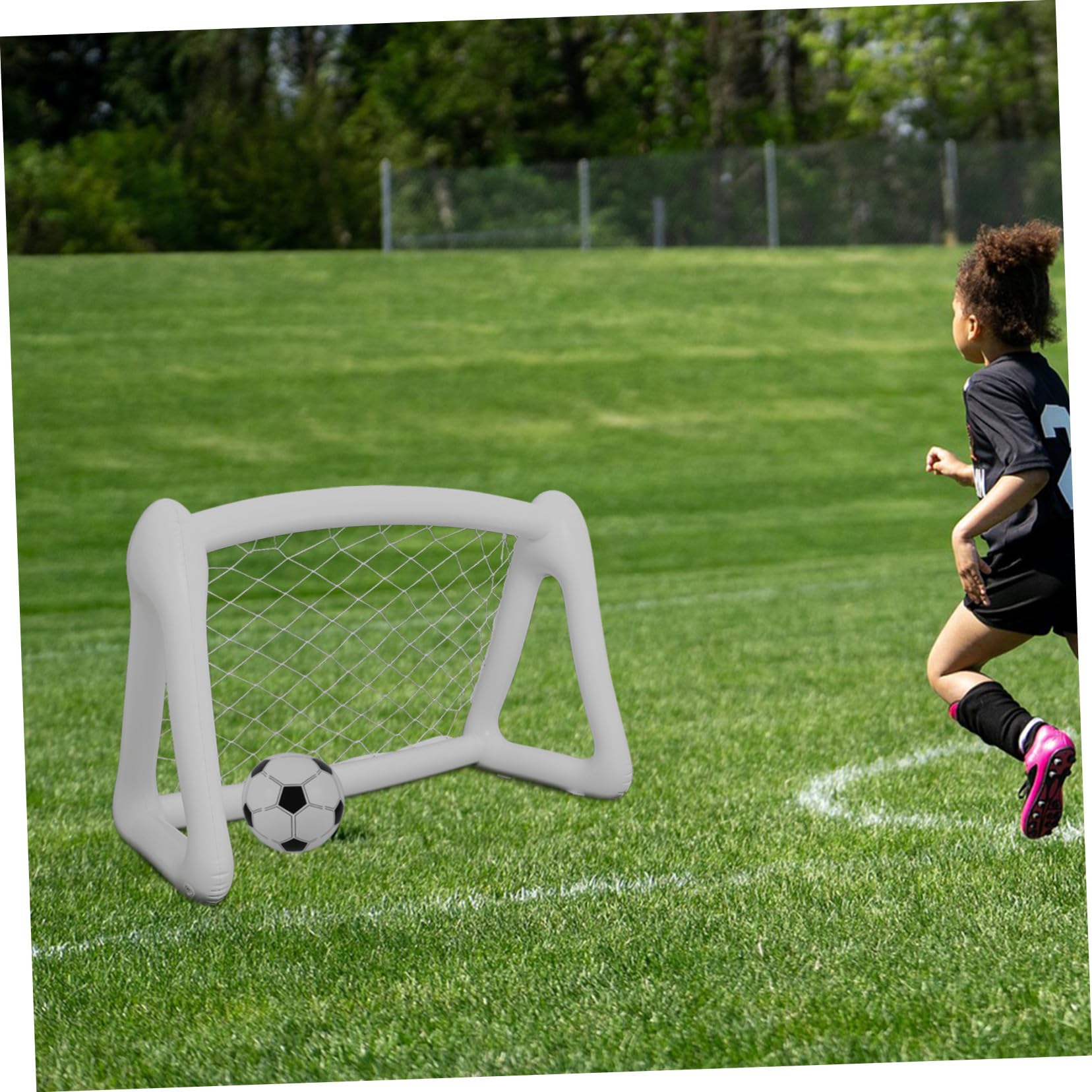 BESTonZON Porta da Calcio Gonfiabile per Bambini per Allenamento in Giardino, Facile da Installare in Pvc Resistente, per Giochi All'aperto e Famiglie Bambini Piccoli