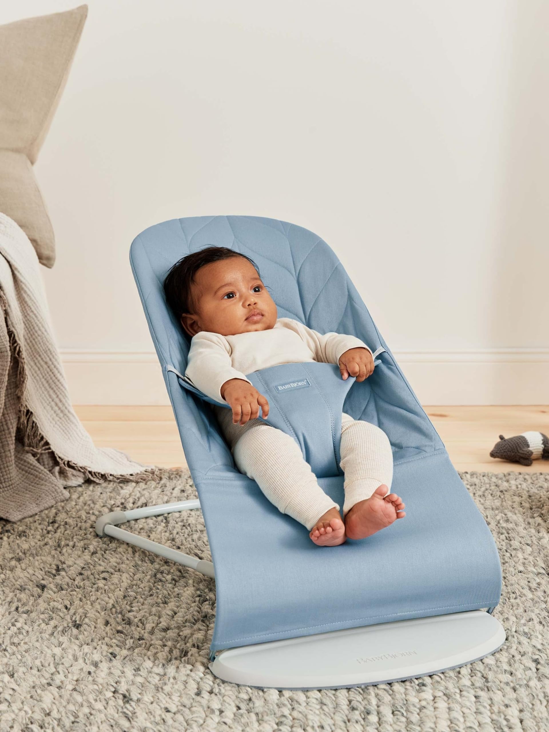 BabyBjörn Transat Bliss, Tissé, Matelassage pétale, Bleu