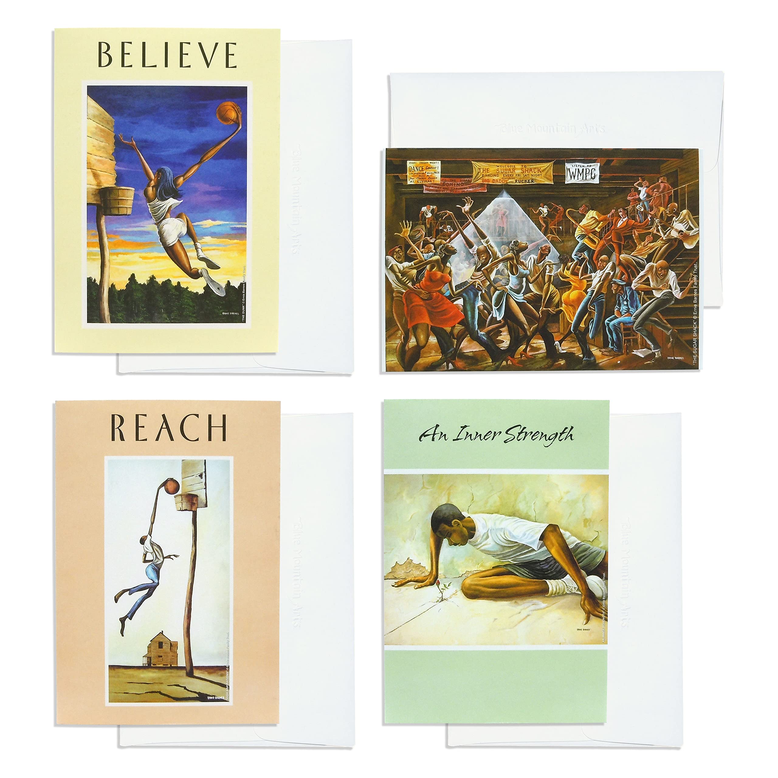 Blue Mountain ArtsErnie Barnes Greeting Cards (Encouragement Assortment) from 4 Unique Greeting Card to Send to a Friend, Loved One, or Anyone Who Needs Some Encouragement