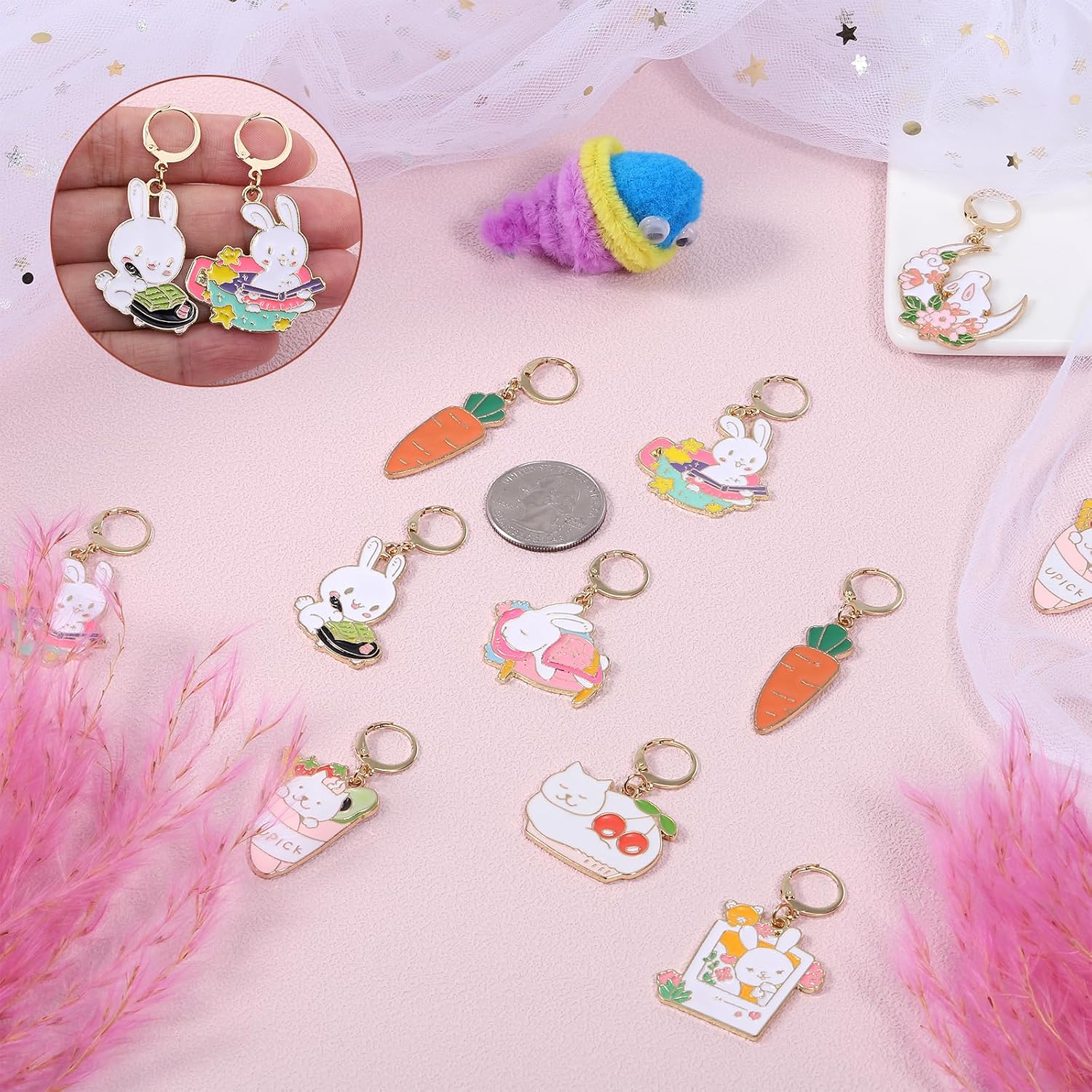BEEFLYING Rabbit Knitting Stitch Markers for Crocheting, 16 Pcs image 3
