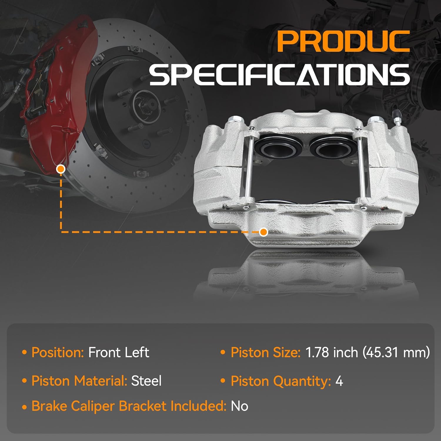 BRTEC 192712 Front Left Brake Caliper Assembly with Hardware 2004-2005 for Toyota 4Runner,2003-2007 for Toyota Sequoia,2000-02for Toyota Tundra [Casting# 13WL]-Driver Side