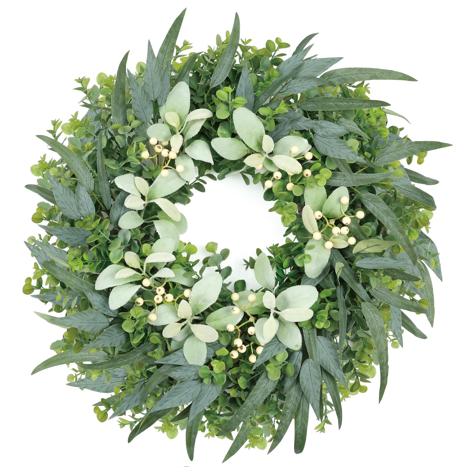 26" Eucalyptus Wreaths for Front Door Artgar Artificial Large Outdoor Wreaths for Windows Home Wall Farmhouse Front Porch Decor White Berries Greenery