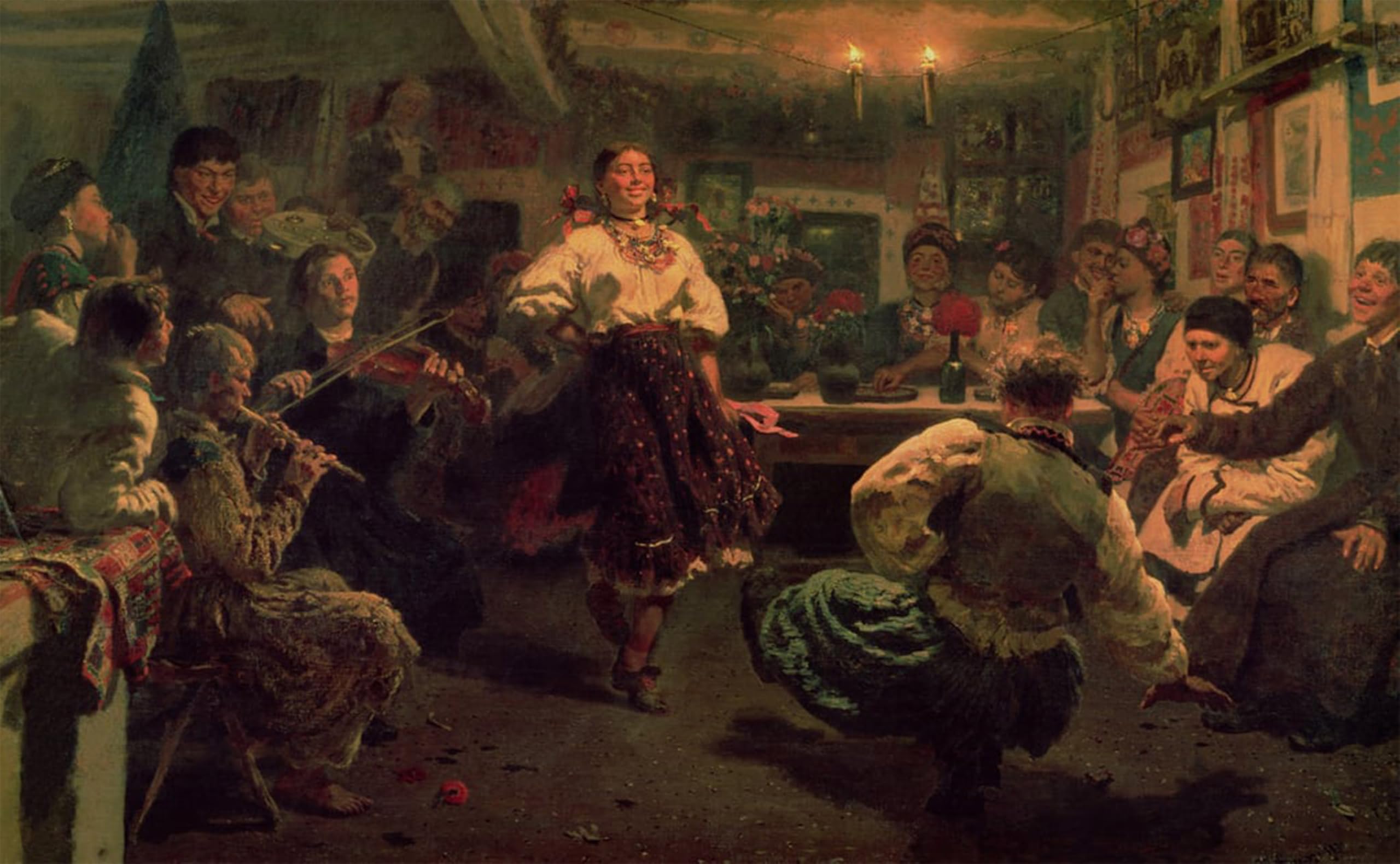 RZHRHJES Vintage Wall Art Picture on Canvas Wall Art Poster Country Festival by Ilya Efimovich Repin Canvas Poster for Office Decor 60x90cm