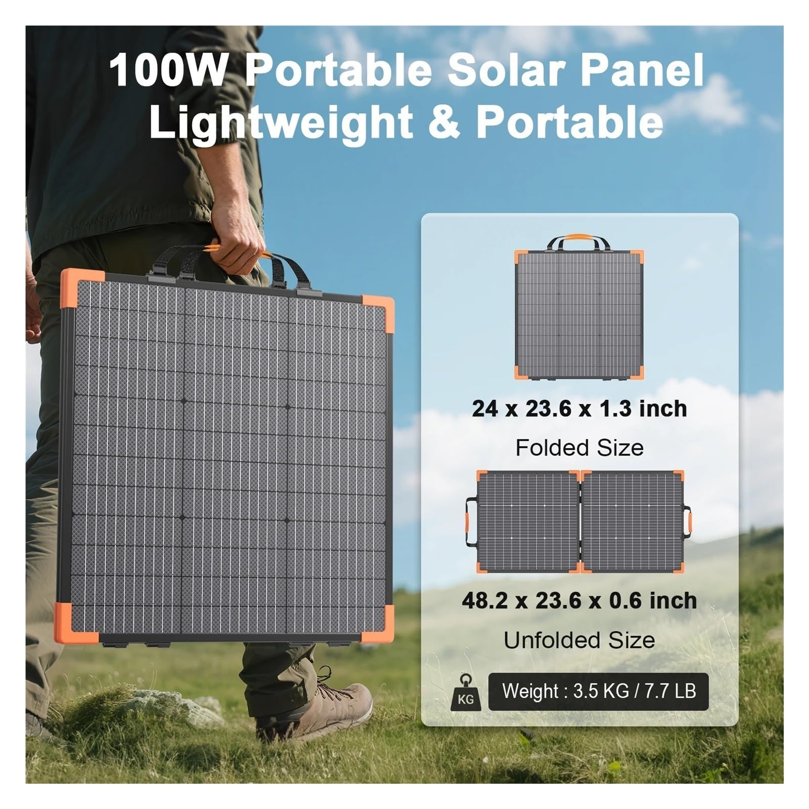 Pannello solare bifacciale Balkonkraftwerk100W/200W/400W 20V/40V Generatore di caricabatterie solare pieghevole portatile da campeggio CAMPER Barca di emergenza(200W)