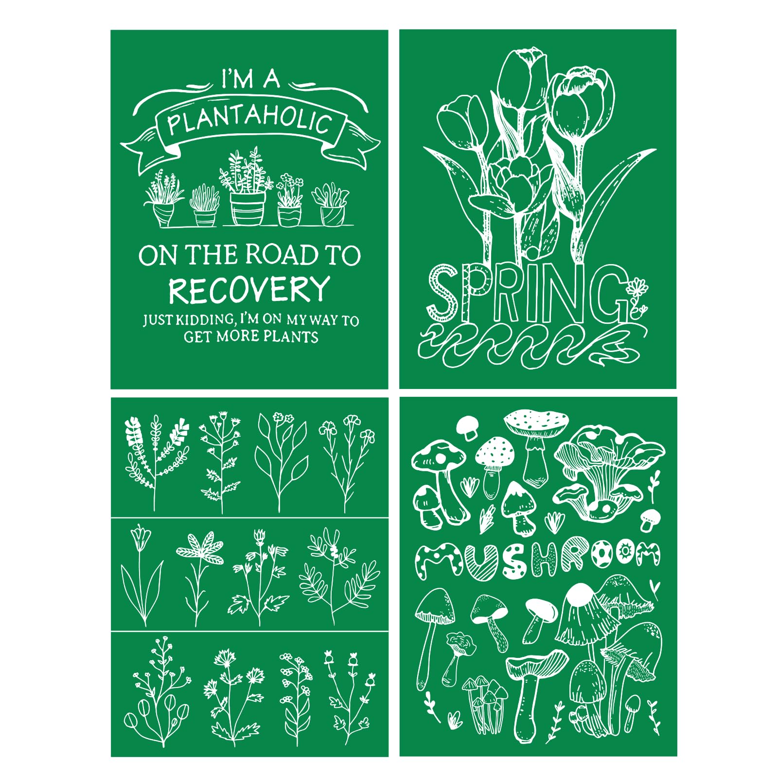 DGAGA Tulip Silk Screen Stencils,Flower Stencils Reusable,Gardening Screen Printing Stencils for Painting on Wood,Plant Lover Self Adhesive Stencils for Craft,Fabric,Card,DIY Home Decoration
