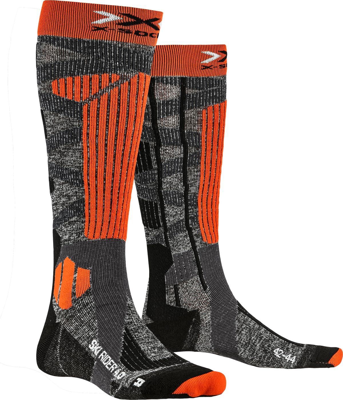 X-Socks Ski Rider 4.0 skarpety do sportów zimowych Stone Grey Melange/X-Orange 42-44