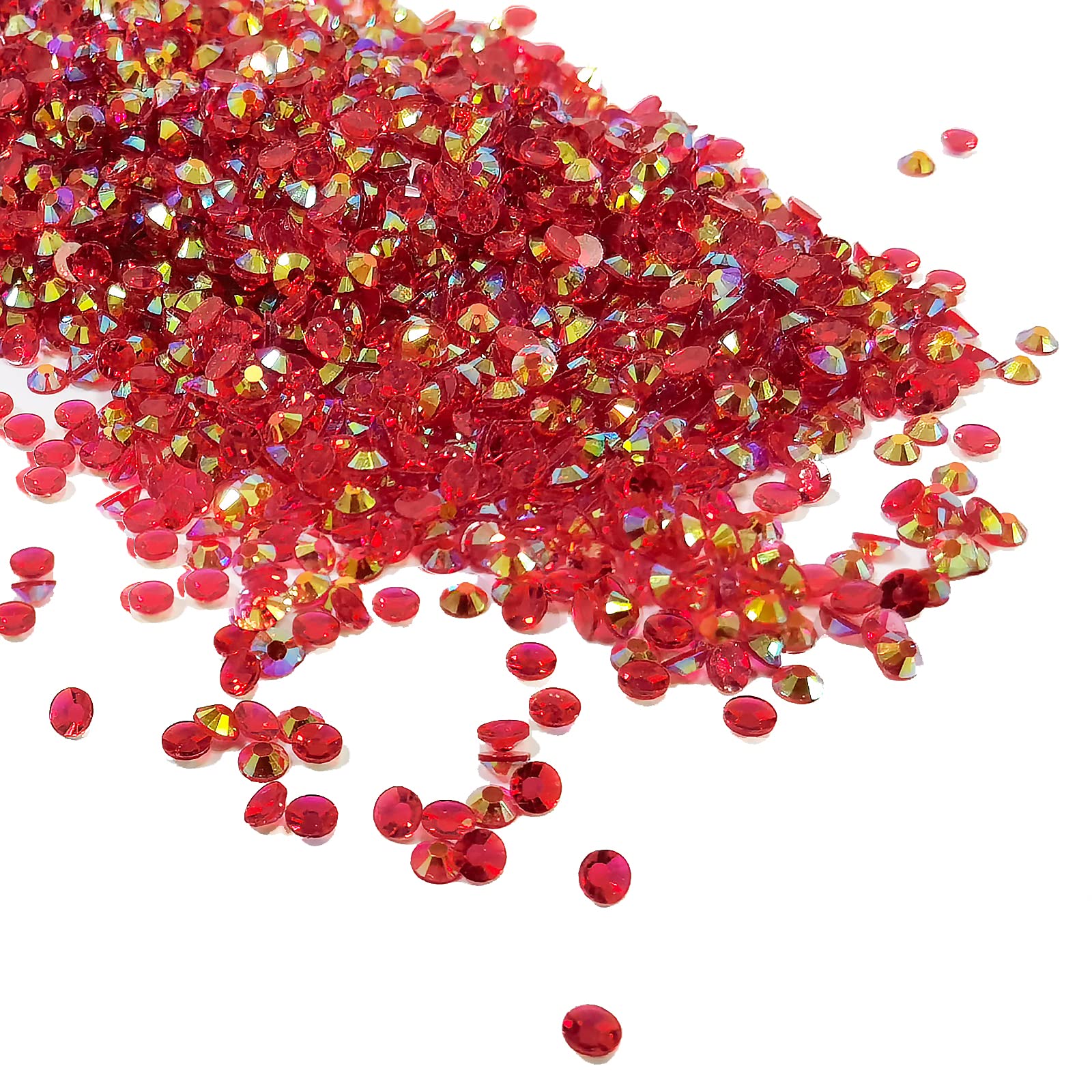 4000pcs 3mm Resin Rhinestone Multi-Color Flatback Jelly Resin Rhinestones Bling Glitter Diamond Sparkly Stone for Makeup, Mugs, Tumblers, Craft Decoration (Red)