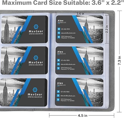 Miniatura 6 de MaxGear Organizador de tarjetas de visita, gris oscuro y morado