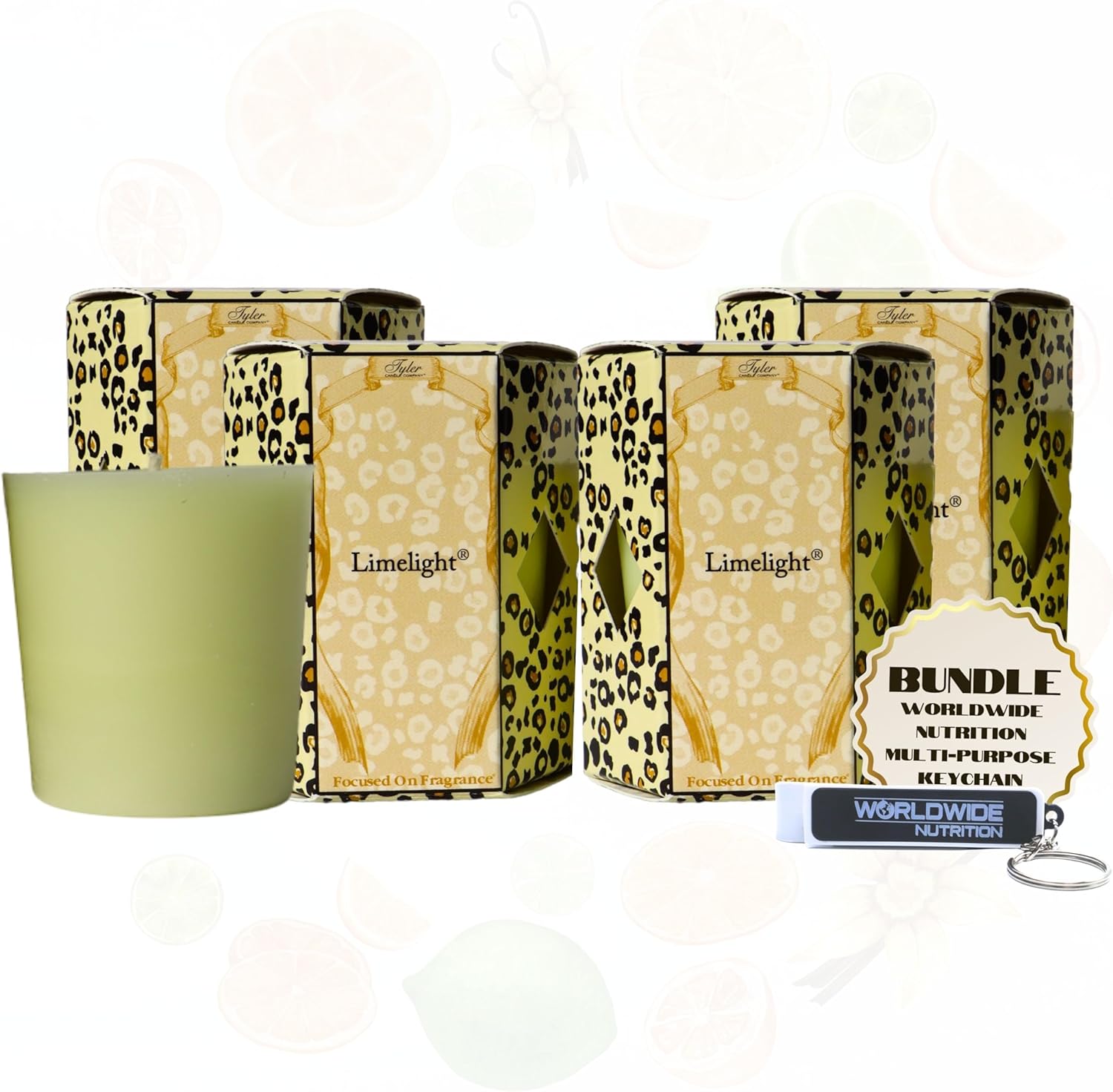 Worldwide Nutrition Bundle Tyler Candle Company Limelight Votive Candles Luxury