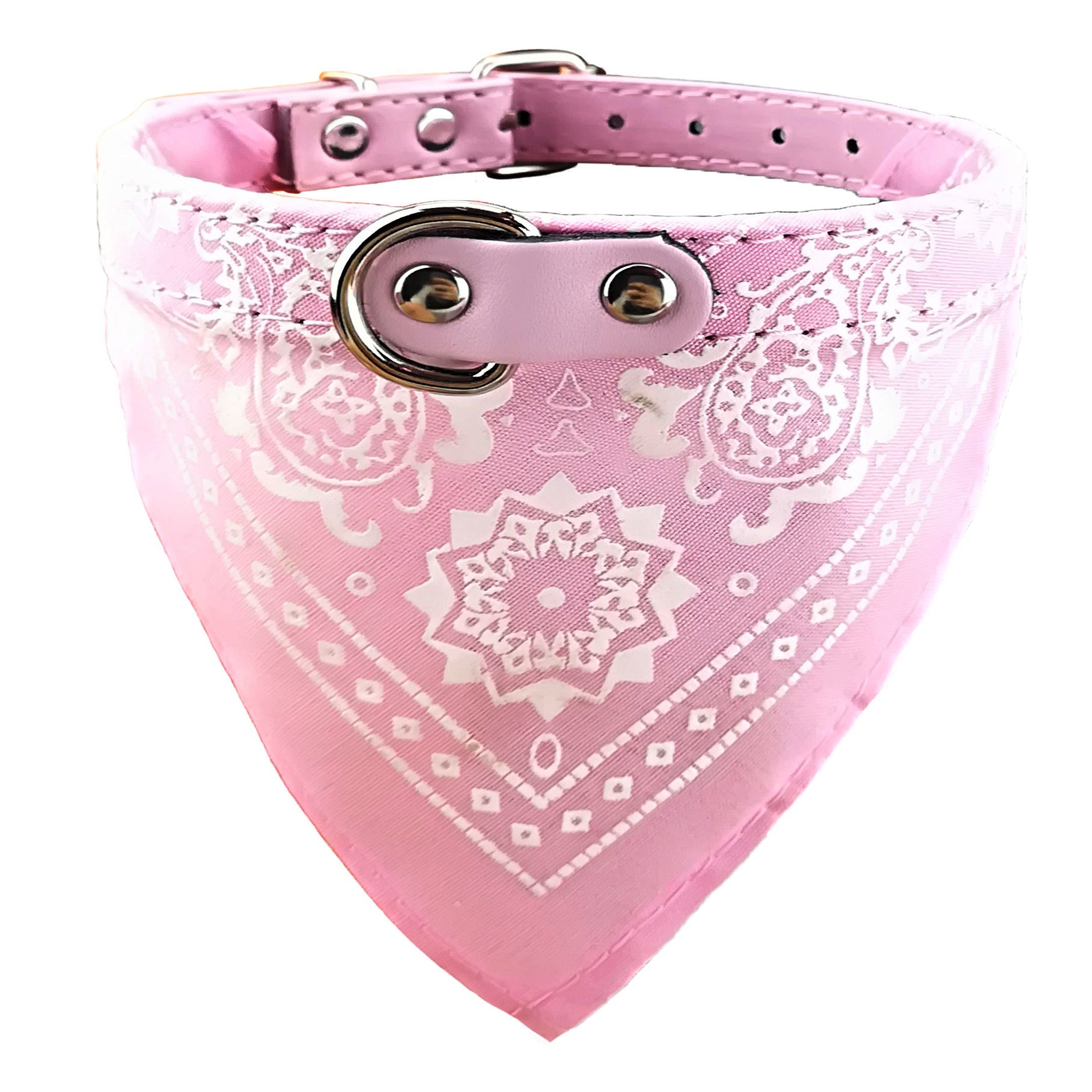 Newtensina Fashion Dog Bandana Collar Dog Collar Boy Medium Bandana Puppy Bandana with Collar for Dogs - Pink - L