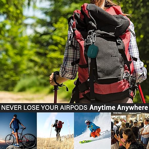 Miniatura 86 de R-fun Funda compatible con AirPods Pro de 2ª/1ª generación con kit de limpieza, silicona protectora completa compatible con funda de carga Apple